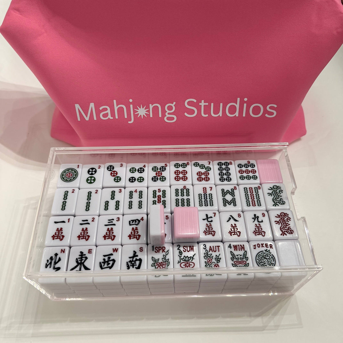 Mahjong Studios β Blush & Bamboo American Mahjong Tile Set (166 Tiles)