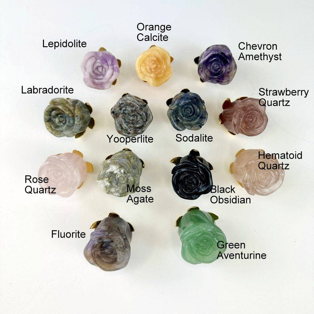 Crystal Rose - Carved Stone -