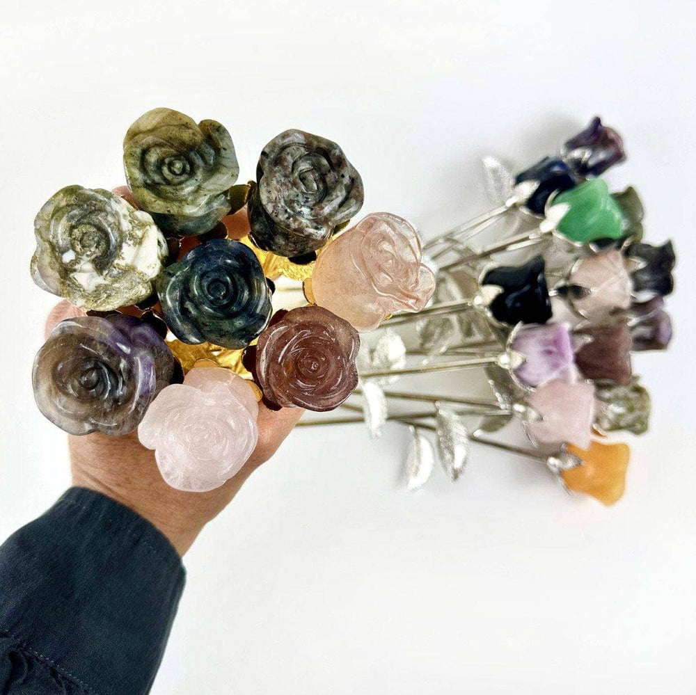 Crystal Rose - Carved Stone -