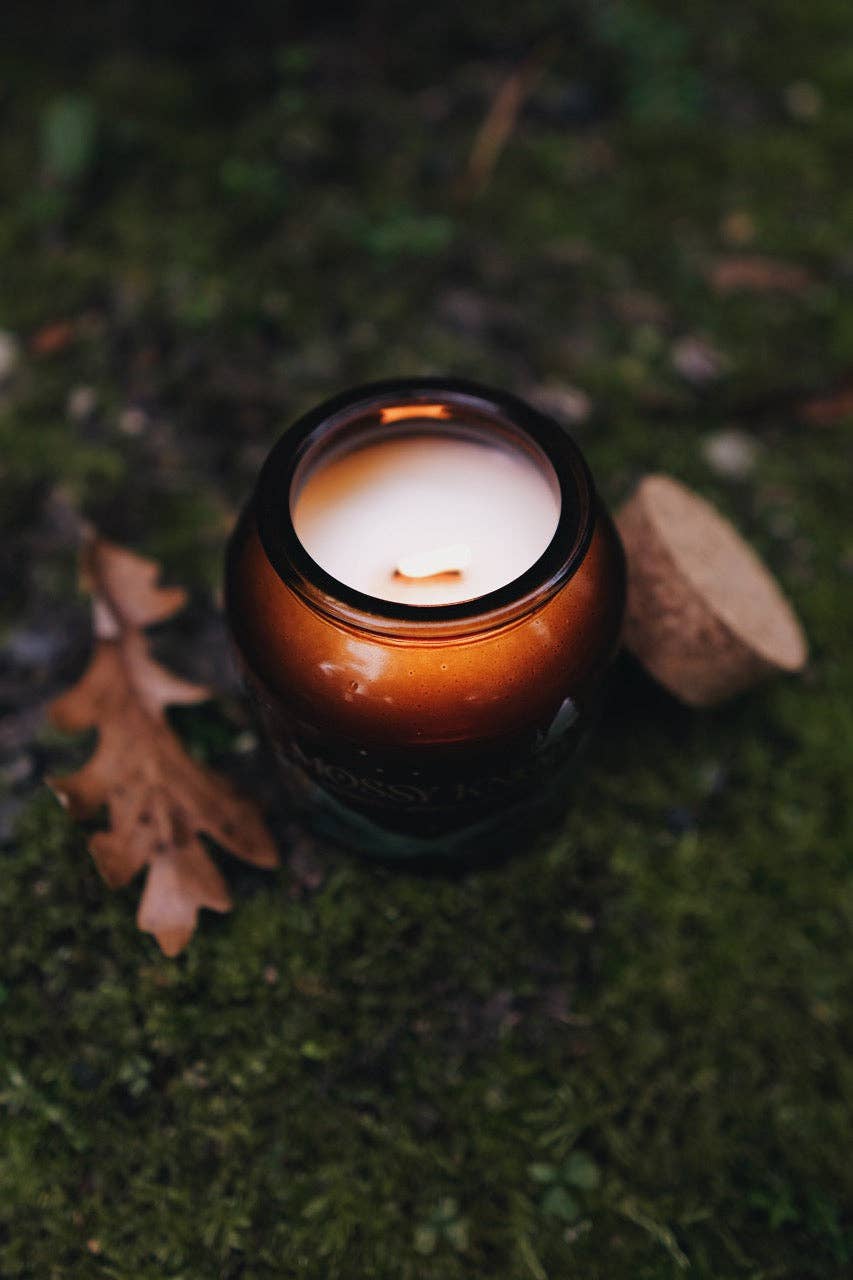 Mossy Knoll | 8oz Apothecary Organic Soy | Wood Wick Candle