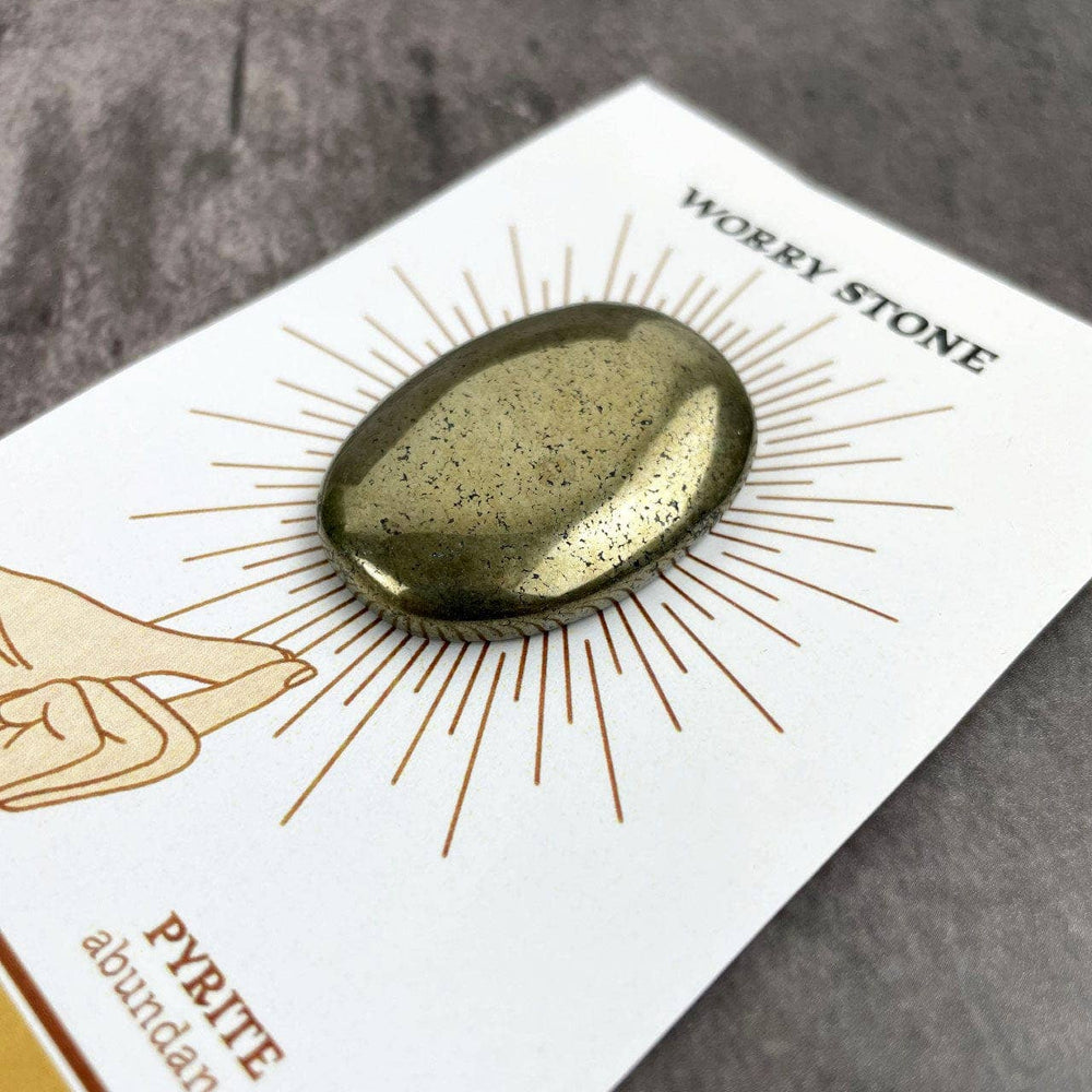 Crystal Worry Stone on Card in Protective Sleeve