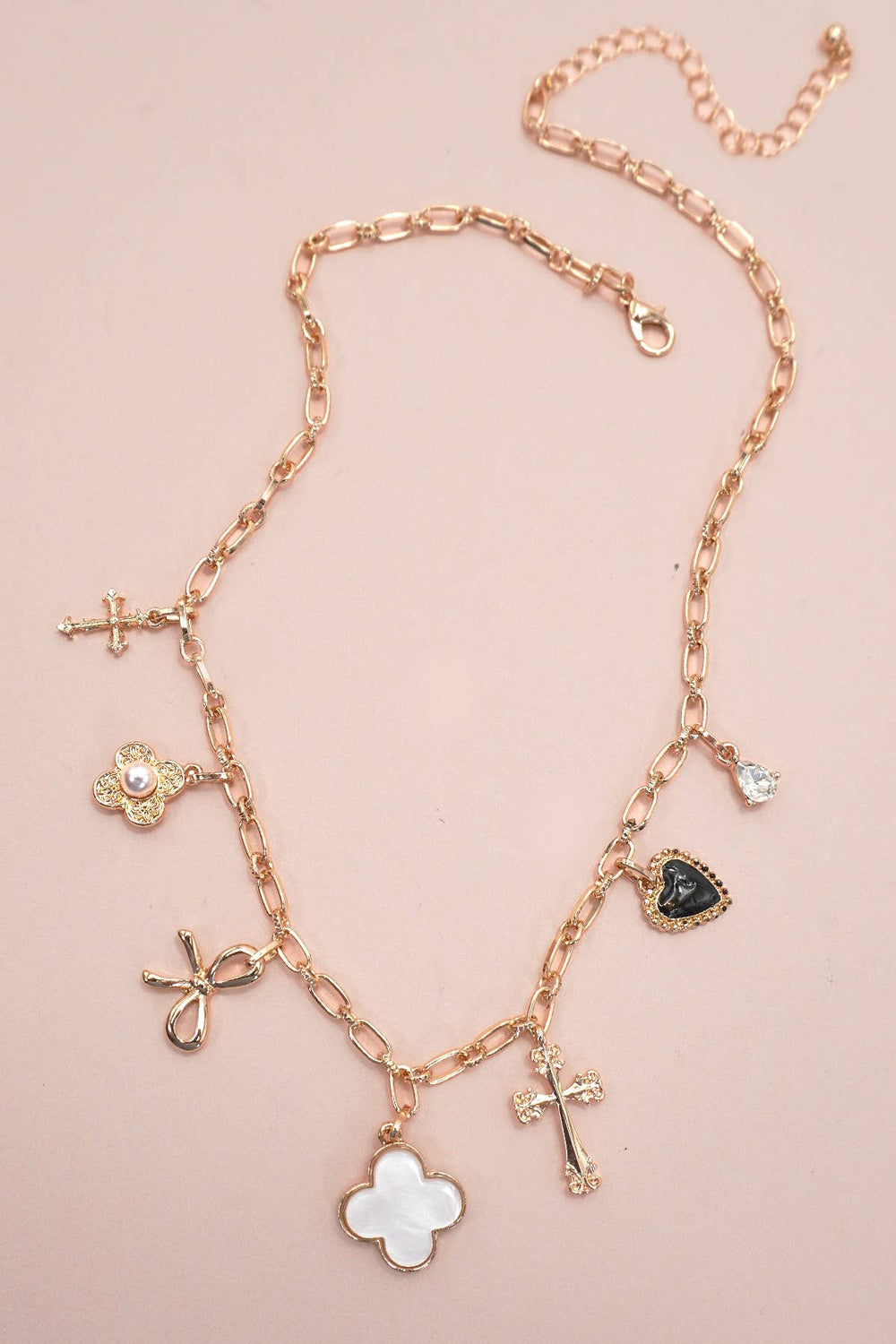 CHARM NECKLACE-CLOVER BOW CROSS HEART FLOWER | 80N91988