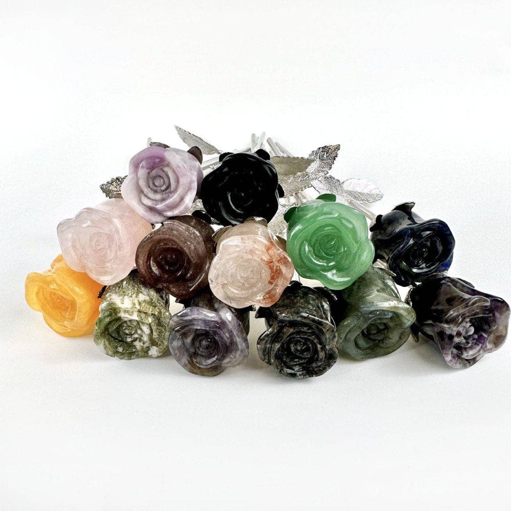 Crystal Rose - Carved Stone -