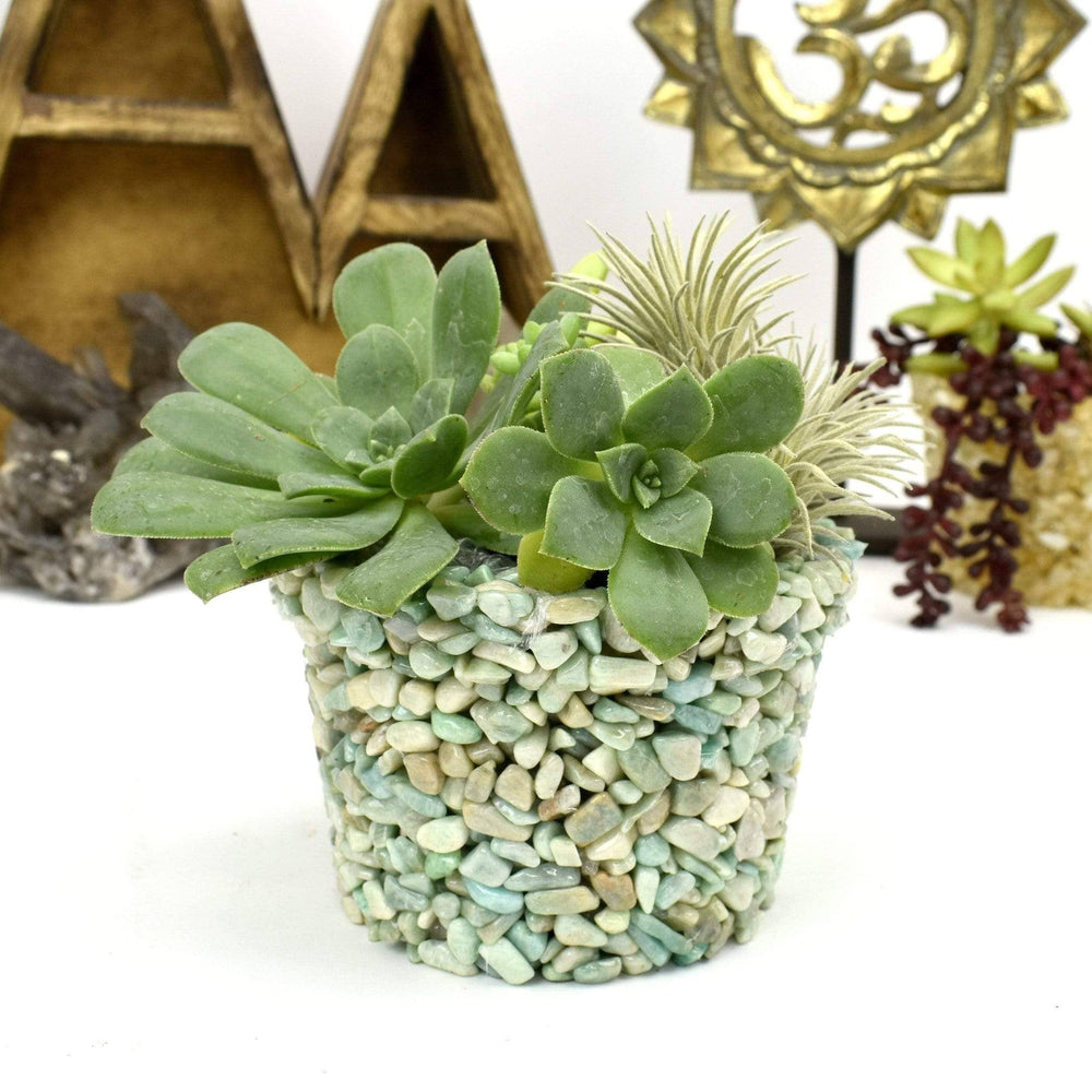 Crystal Tumbled Stone Flower Pot - Size #5 (TUM-POT5)