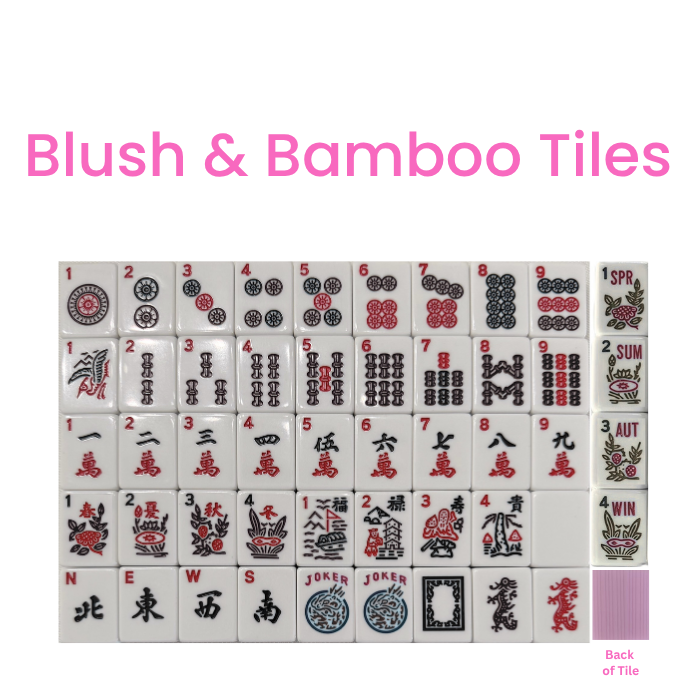 Mahjong Studios – Blush & Bamboo American Mahjong Tile Set (166 Tiles)