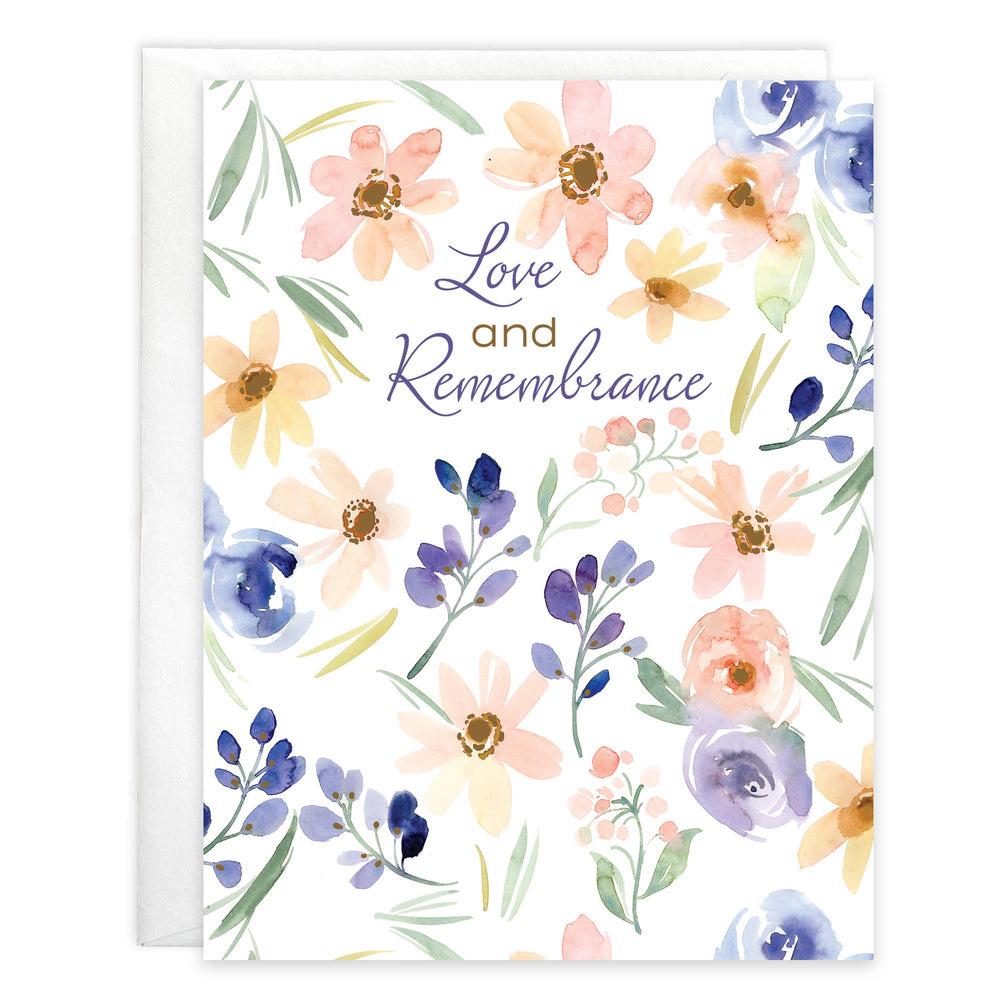 Sympathy Greeting Card - Soft Thoughtful Flowers