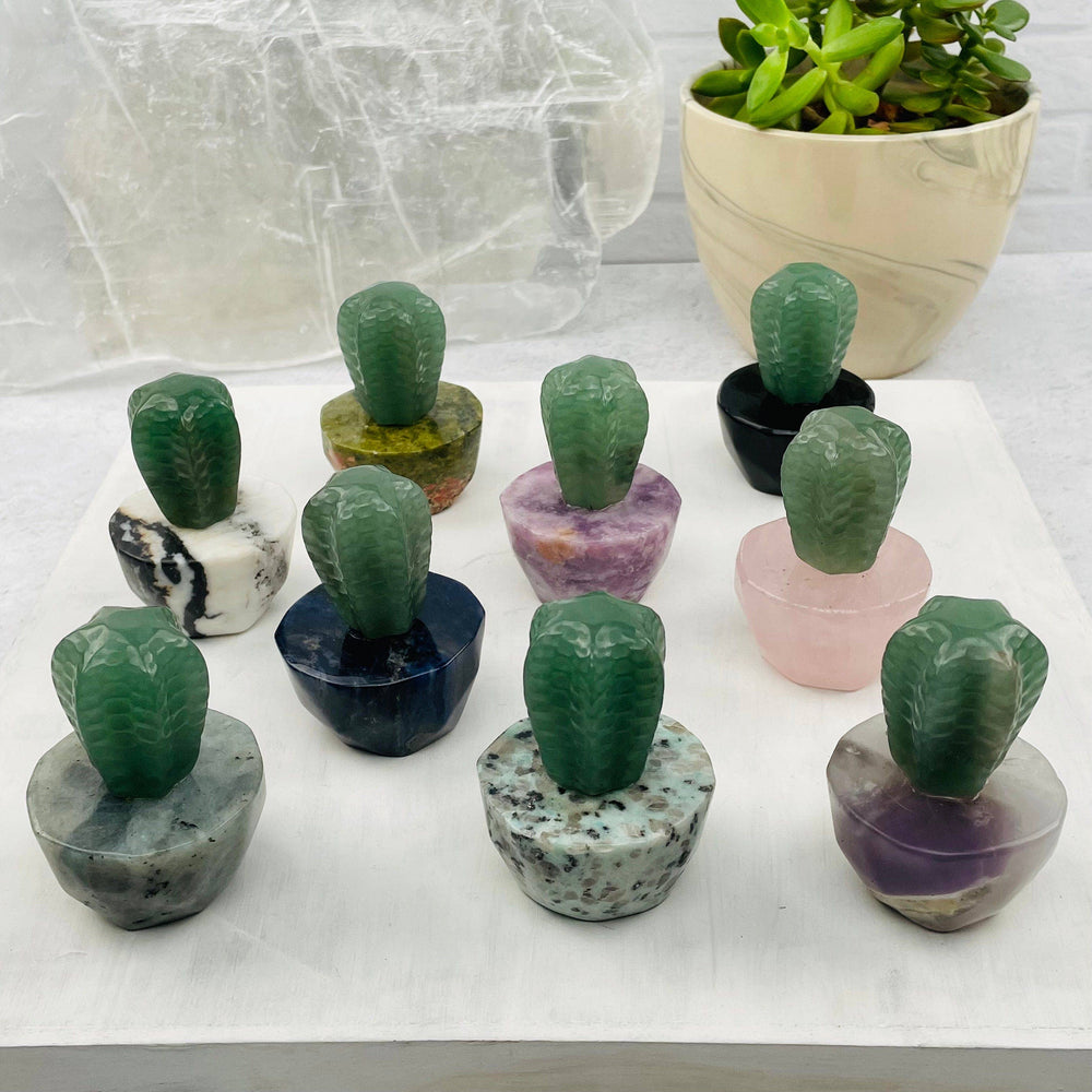 Cactus Carved Crystals - You Choose Stone