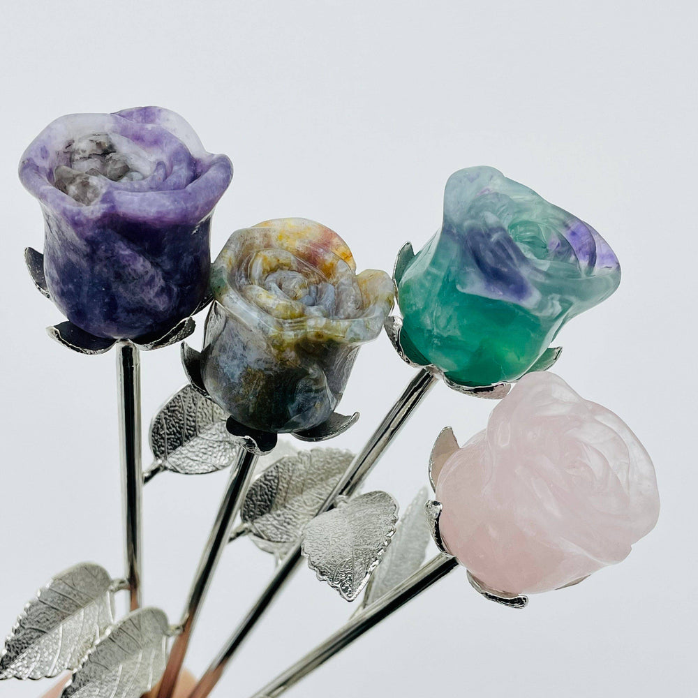 Crystal Rose - Carved Stone -