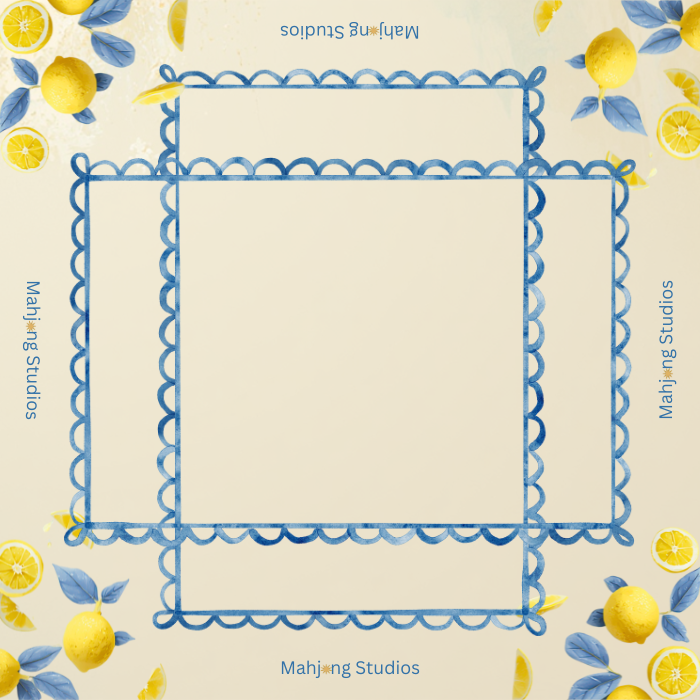 Lemon Lime Mahjong Mat (33in| Waterproof Mahjong Table Mat)- Ships Rolled