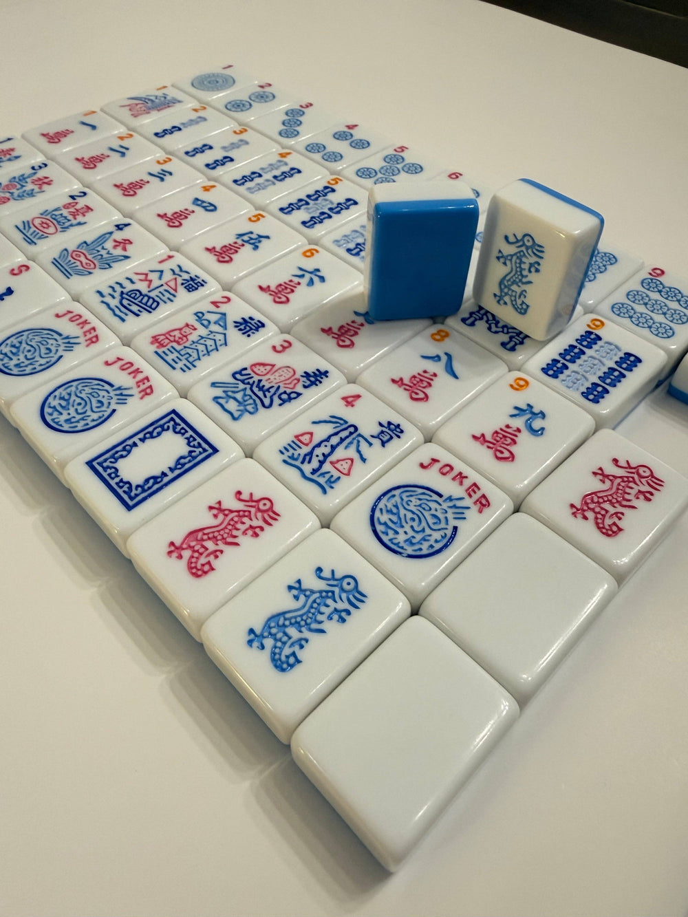 Mahjong Tiles - Bubble Pop – American Mahjong Tile Set (166 Tiles) 2-Color Blue