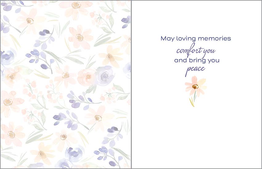 Sympathy Greeting Card - Soft Thoughtful Flowers