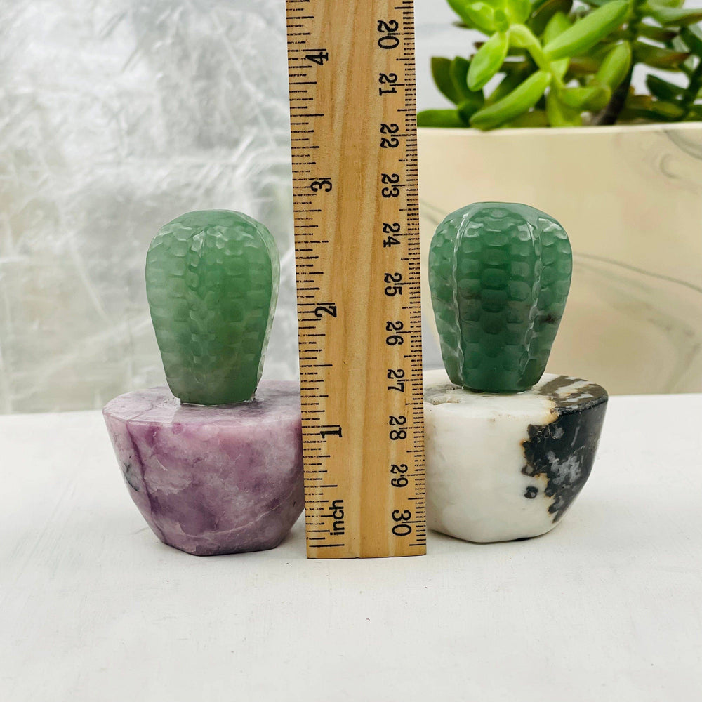 Cactus Carved Crystals - You Choose Stone