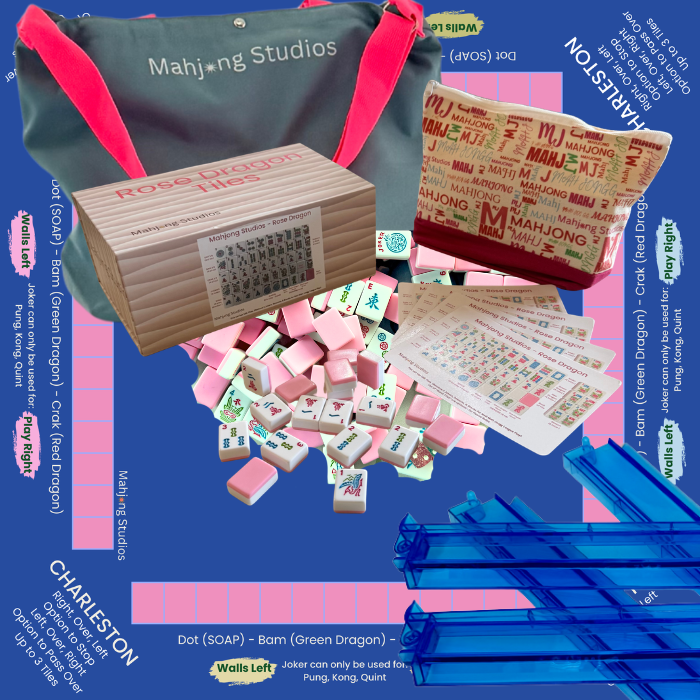 Mahjong Studios – Rose Dragon American Mahjong Tile Set (166 Tiles)