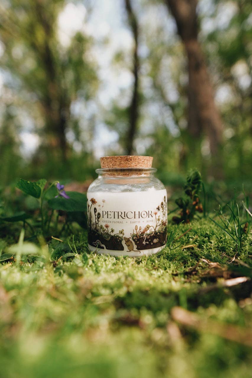 Petrichor | 8oz Apothecary Organic Soy | Wood Wick Candle