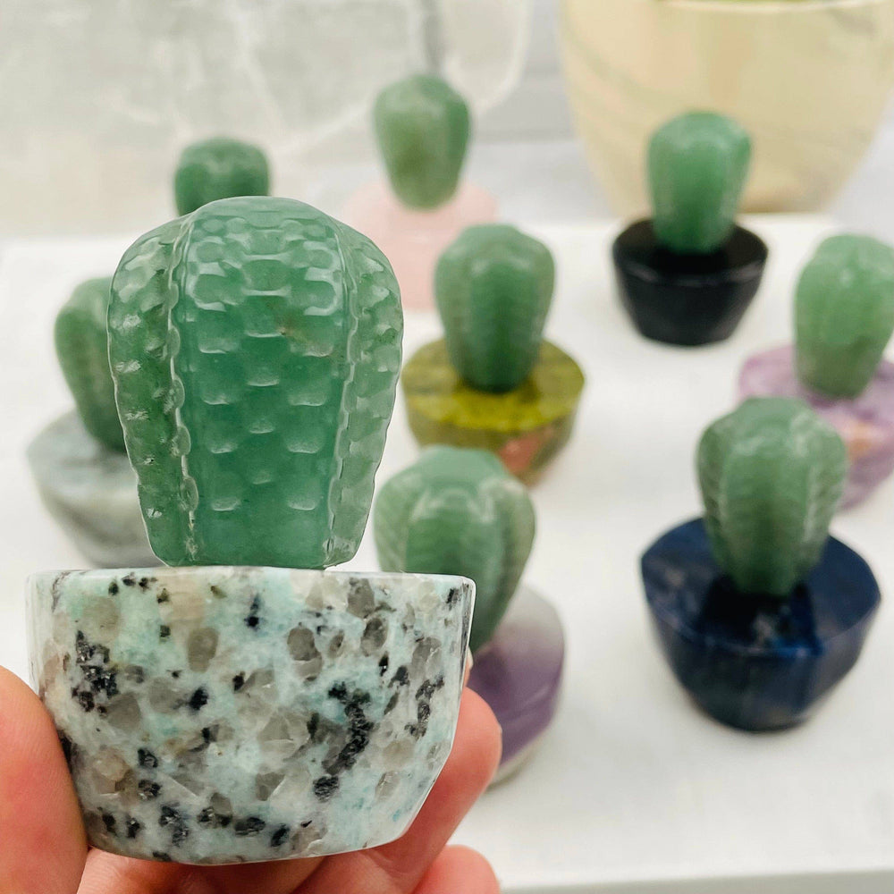 Cactus Carved Crystals - You Choose Stone