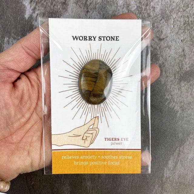Crystal Worry Stone on Card in Protective Sleeve