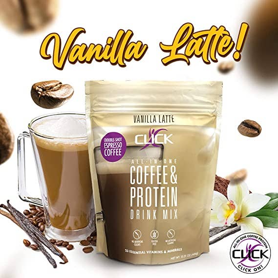 CLICK Coffee Protein Powder Meal Replacement, Vanilla Latte