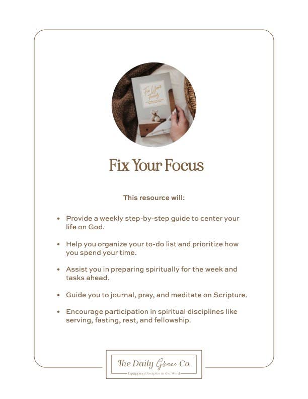 Fix Your Focus | A 52-Week Guide to Help You Put God First