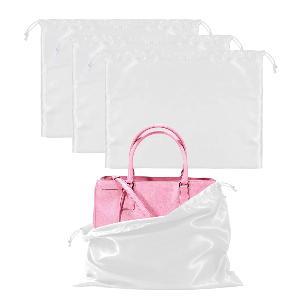 3 Pack Purse Dust Bags for Storage Silk Dust Bags for Handbags Dust Covers With Drawstring for Purse Shoes Boots