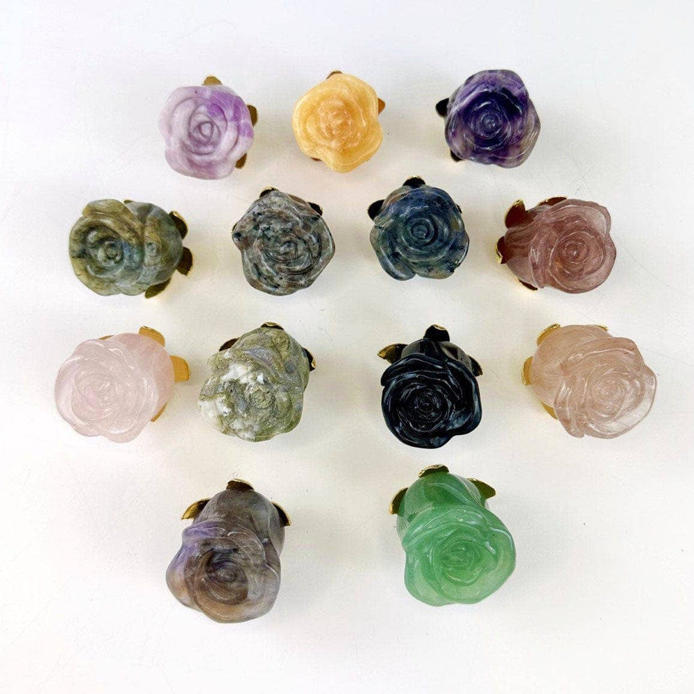 Crystal Rose - Carved Stone -