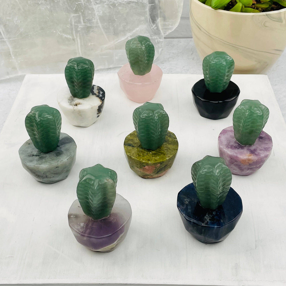 Cactus Carved Crystals - You Choose Stone