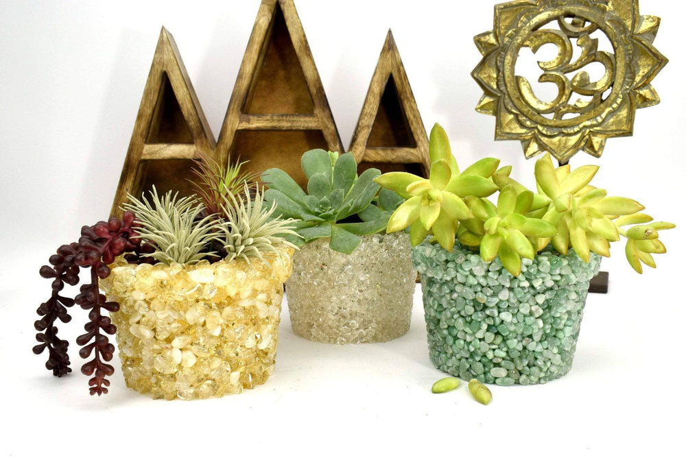 Crystal Tumbled Stone Flower Pot - Size #5 (TUM-POT5)