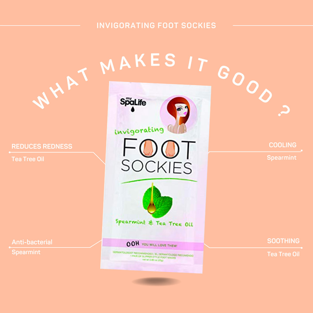 Extra Moisturizing Spa Foot Masks | Spearmint & Tea Tree Oil