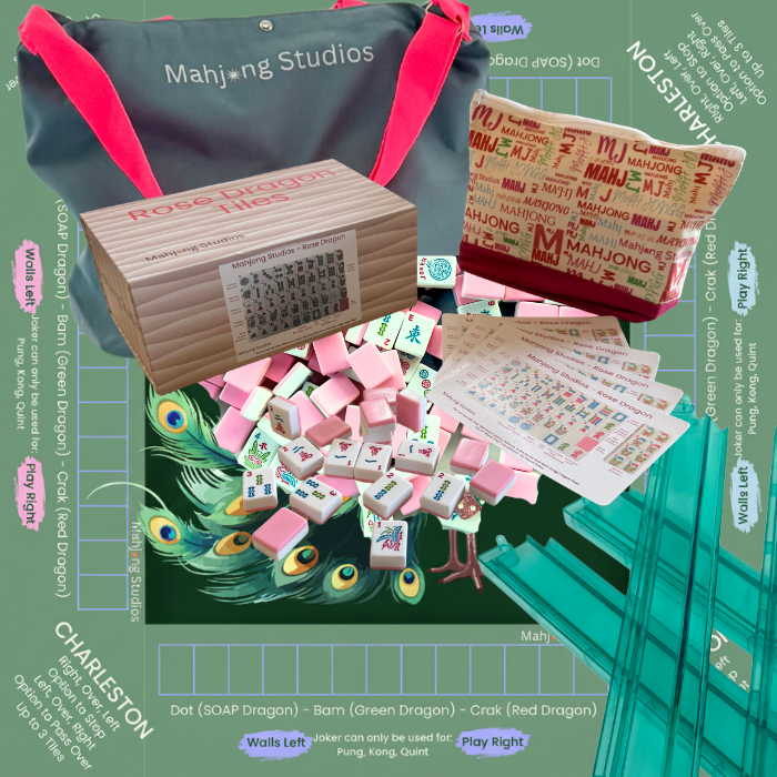 Mahjong Studios – Rose Dragon American Mahjong Tile Set (166 Tiles)