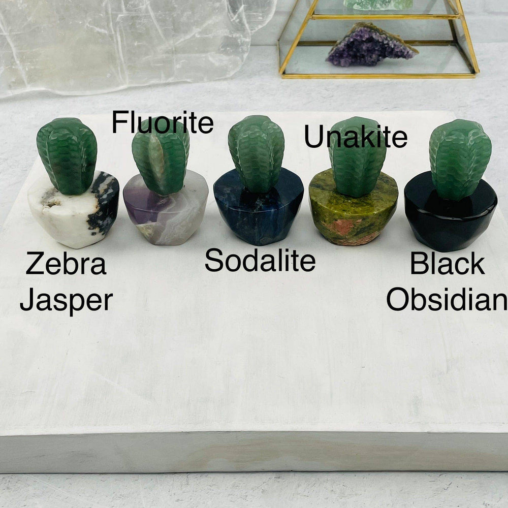 Cactus Carved Crystals - You Choose Stone