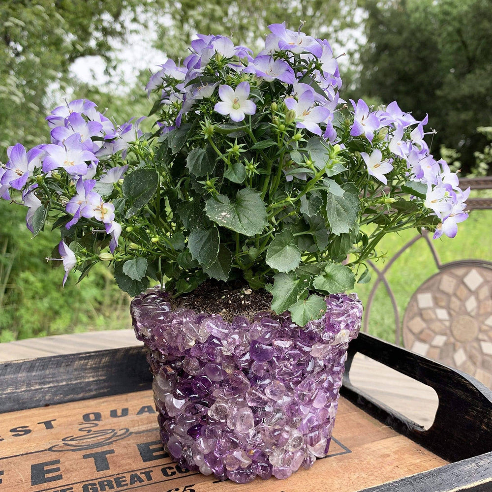 Crystal Tumbled Stone Flower Pot - Size #5 (TUM-POT5)