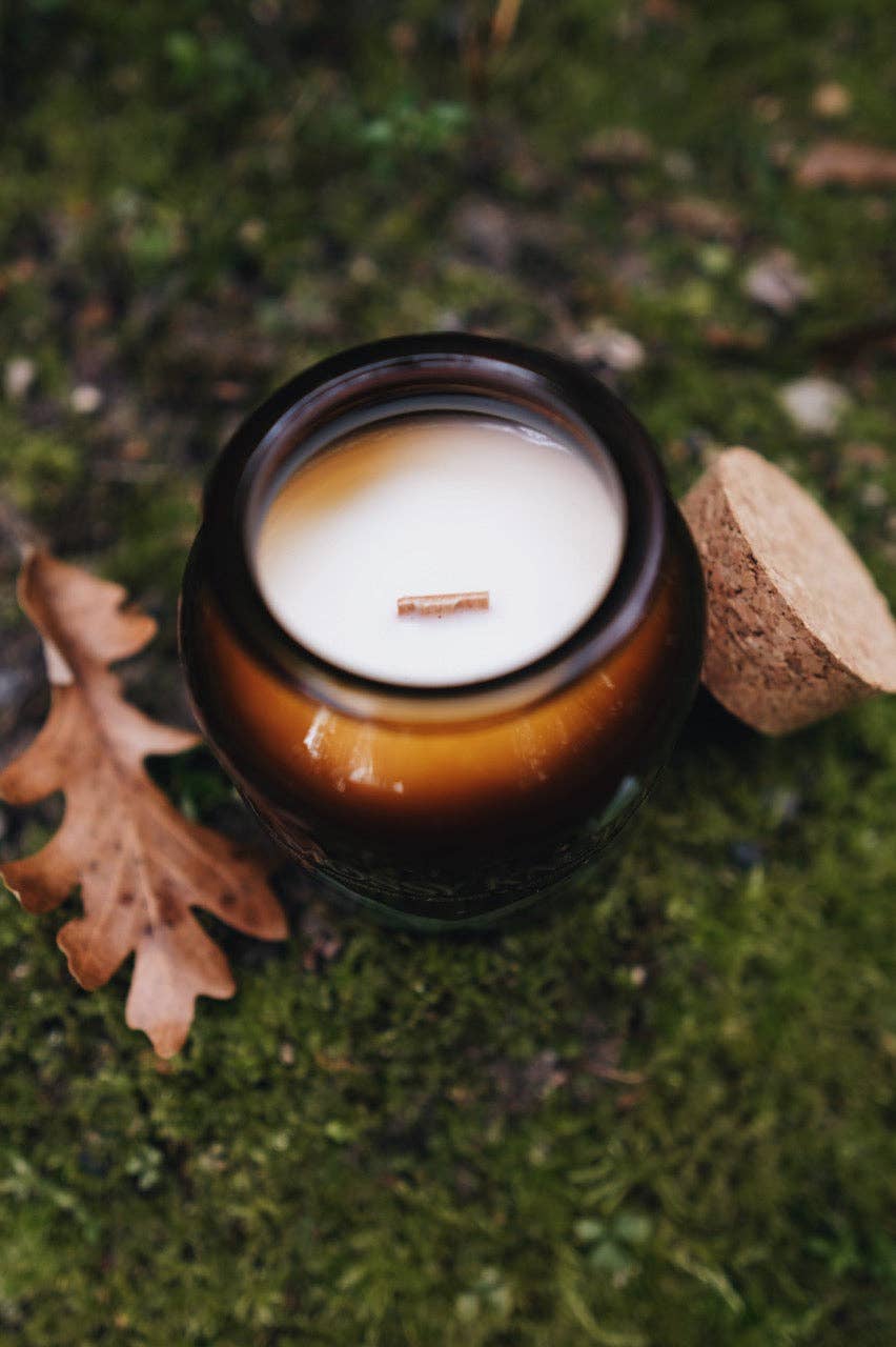 Mossy Knoll | 8oz Apothecary Organic Soy | Wood Wick Candle