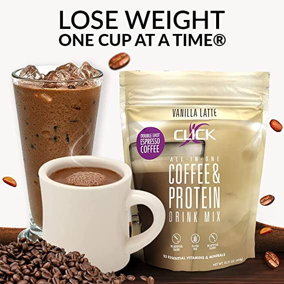 CLICK Coffee Protein Powder Meal Replacement, Vanilla Latte