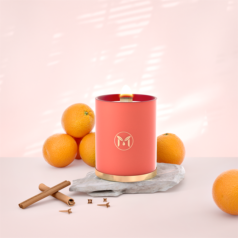 Orange Cinnamon 100% Soy Wax Crackling Wood Wick Candle