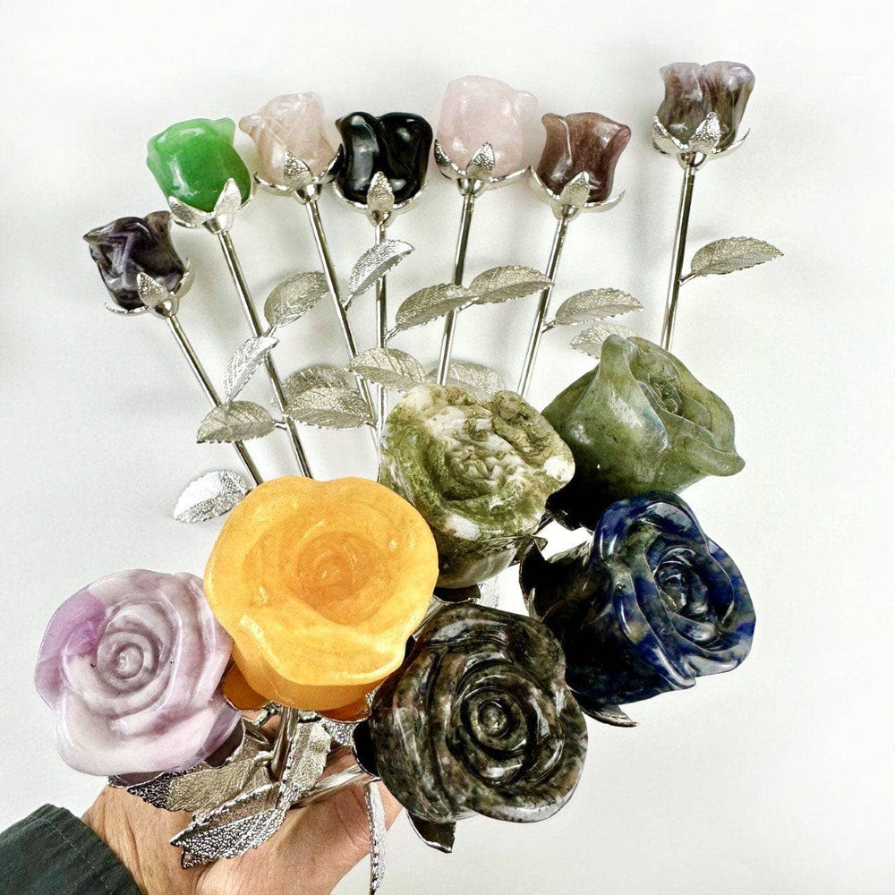 Crystal Rose - Carved Stone -