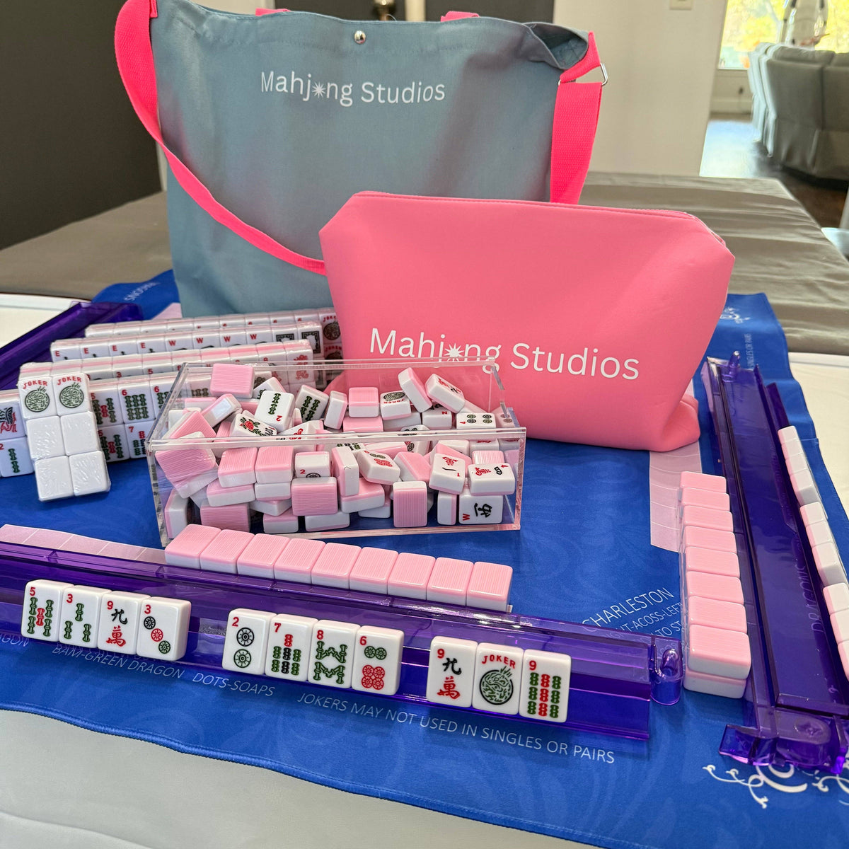 Mahjong Studios – Blush & Bamboo American Mahjong Tile Set (166 Tiles)