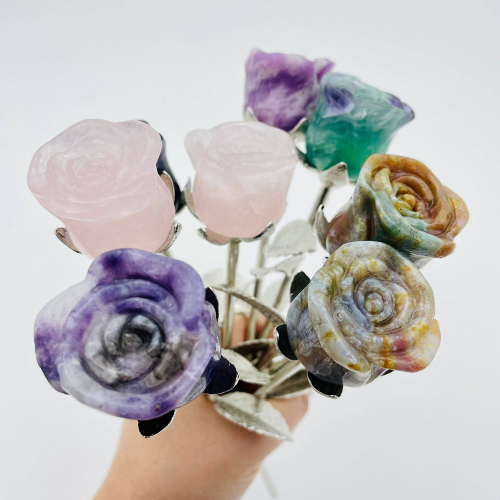 Crystal Rose - Carved Stone -