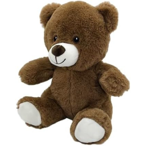Anico 10" Plush Brown Teddy Bear with Embroidered Eyes