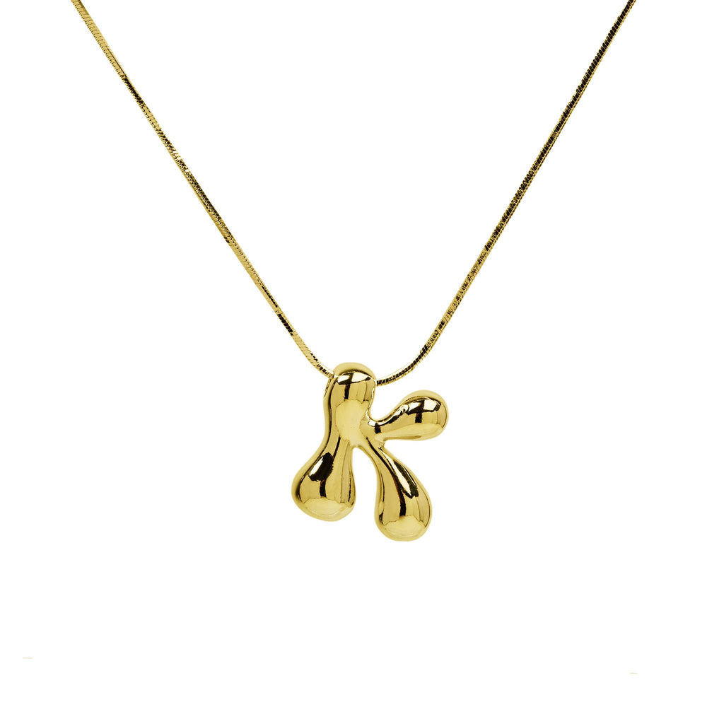 Initial Waterdrop 18K Gold Necklace - The Floratory