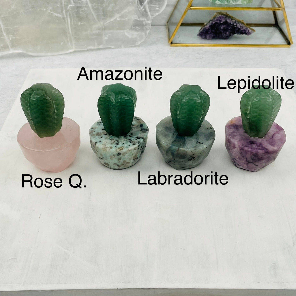 Cactus Carved Crystals - You Choose Stone