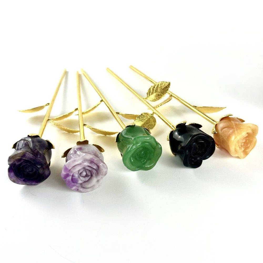 Crystal Rose - Carved Stone -