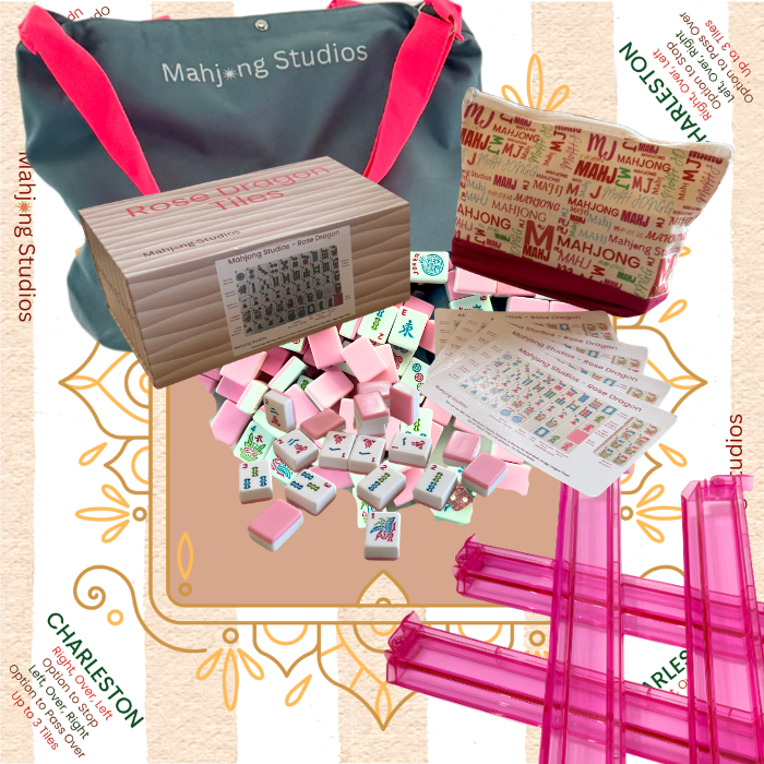 Mahjong Studios – Rose Dragon American Mahjong Tile Set (166 Tiles)
