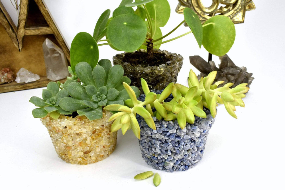 Crystal Tumbled Stone Flower Pot - Size #5 (TUM-POT5)