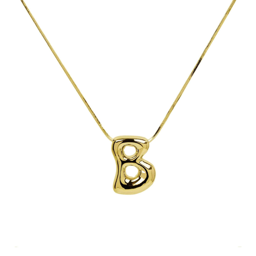 Initial Waterdrop 18K Gold Necklace - The Floratory