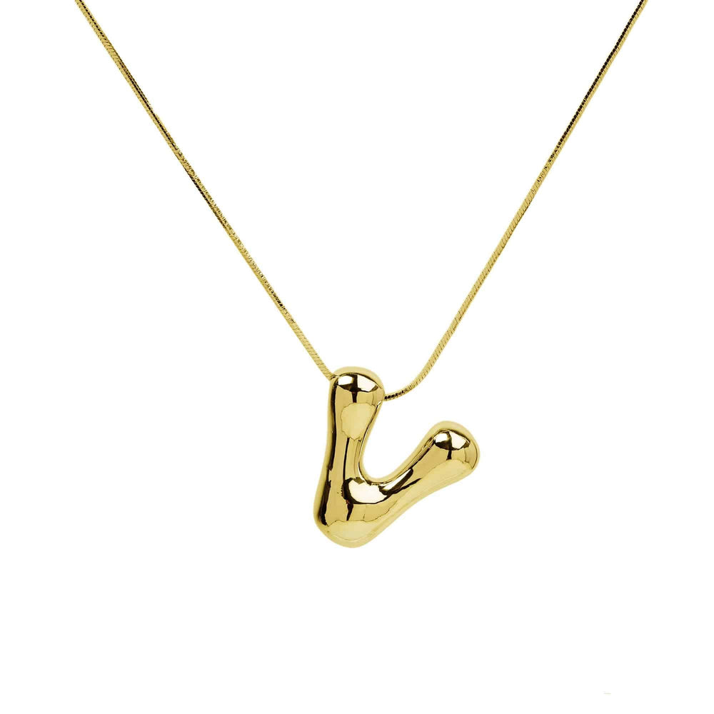 Initial Waterdrop 18K Gold Necklace - The Floratory