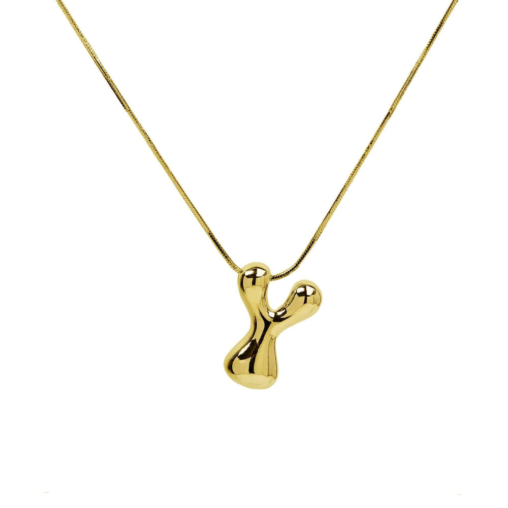 Initial Waterdrop 18K Gold Necklace - The Floratory